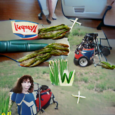 Wendy brought asparagus, and lawnmowers, and felt