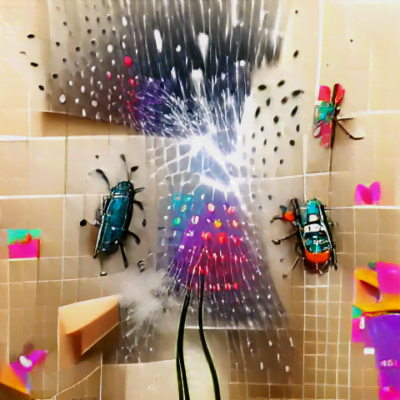A cool bug rumble in a shower of sparks