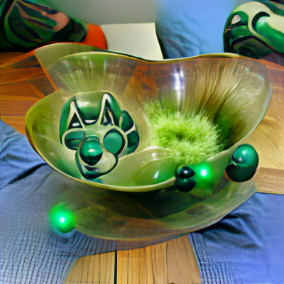 Furry green atom bowl