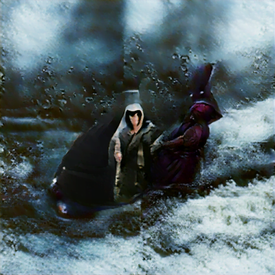 Lady waters and the hooded one