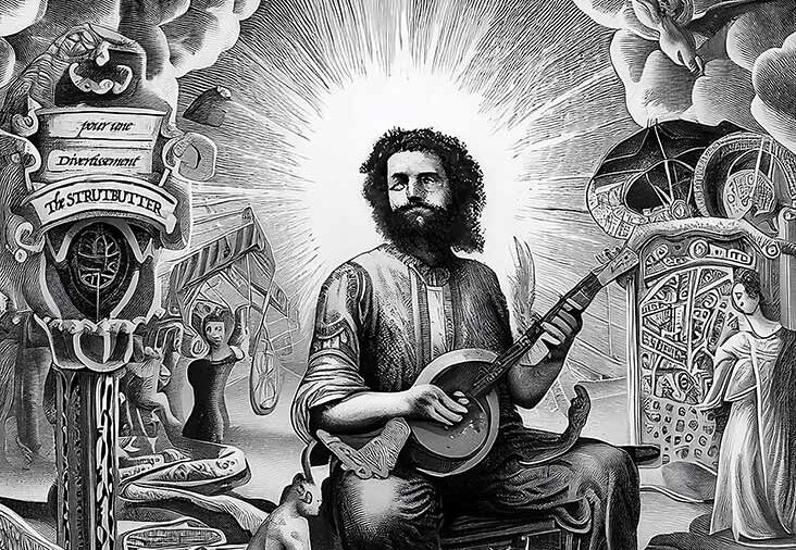 The Strutbutter / The Great Game Show In The Sky, v13.15, feature art by Mike Kupietz