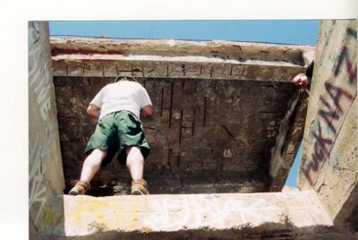 Donald and Mike B., upper level of flooded building