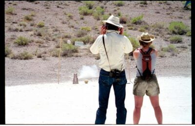 Harry, with Roxanne shooting at some less-than-incendiary targets