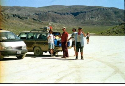 Rick, Joe, Donald, Mike B., Roxanne by car