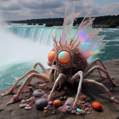 Local merchant selling tourist wares at Niagara Falls