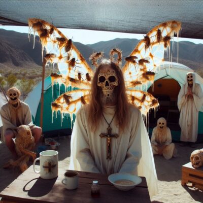 I met these religious freaks camping in northern Nevada. Kind of into their own thing, but nice people. I don't know what they put into their soup but it was delicious.