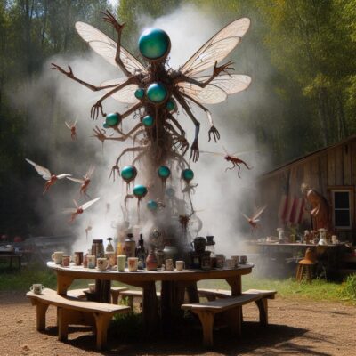 Camping in the Ozarks. The insects were unreal.