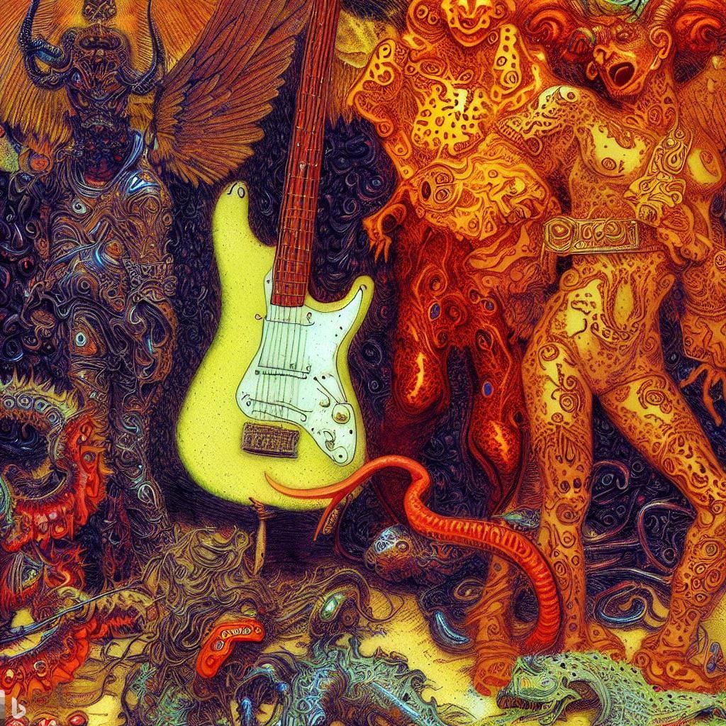 “The Quest For Tone (On A Budget)” — Electric Guitar Noodling With A Purpose, feature art by Mike Kupietz