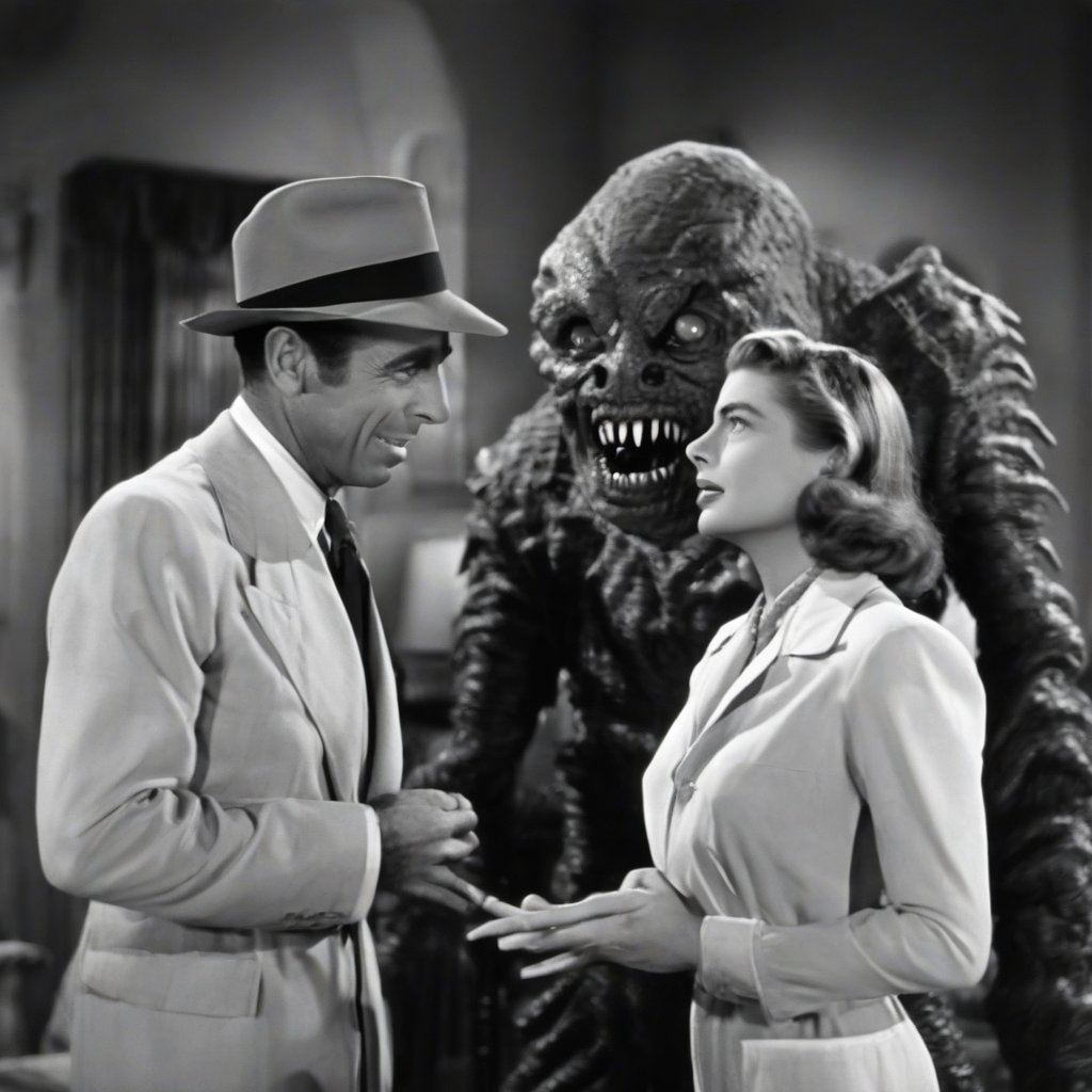 #SaturdayMonsterChallenge – 2025jun29, “Deleted Scenes Monsters” – Casablanca Uncut, feature art by Mike Kupietz