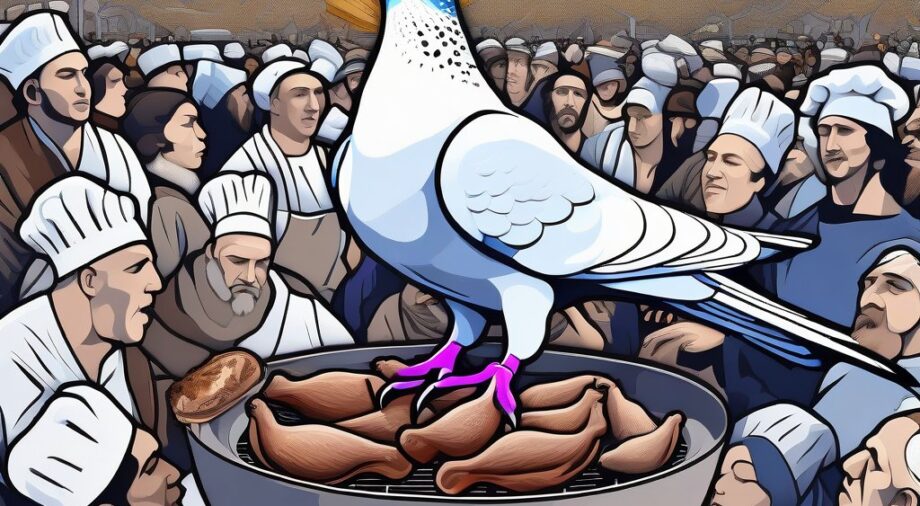 Why Eat Pigeon?, feature art by Mike Kupietz