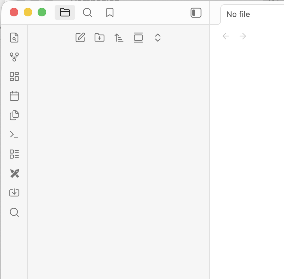 Obsidian unlabeled monochrome icons